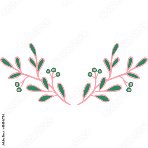 Flower decoration vector illustration in line filled design
