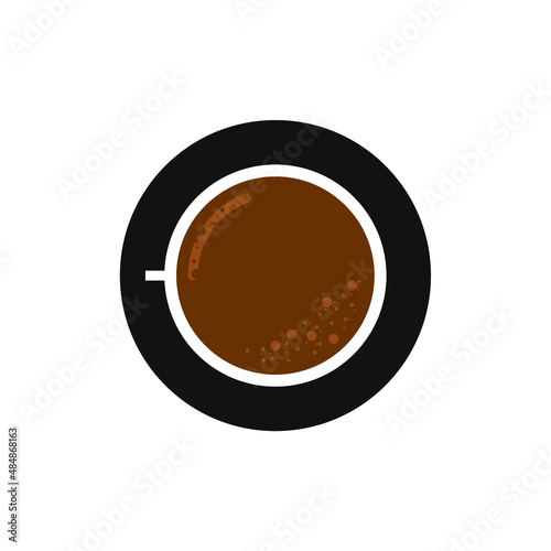 coffee cup illustration. an illustration of  coffee seen from the top view