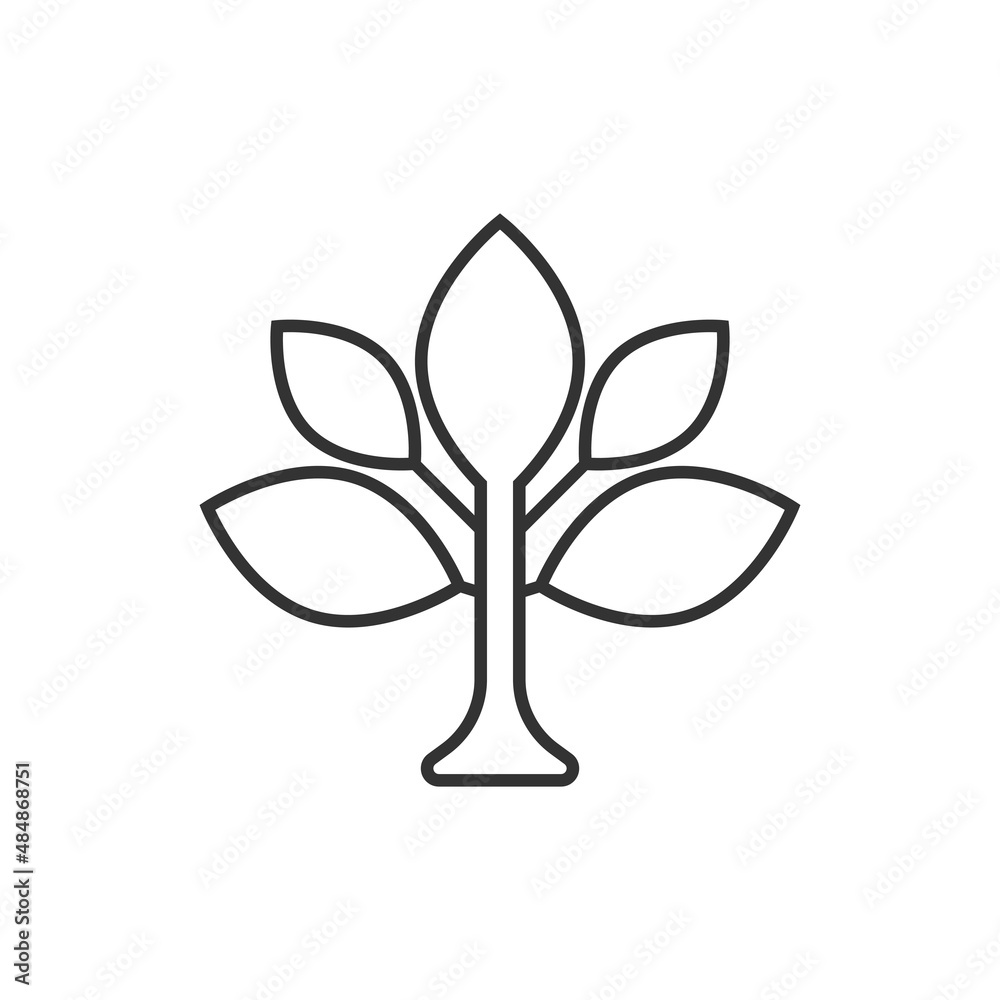 Leaf icon in flat style. Plant vector illustration on white isolated background. Flower sign business concept.