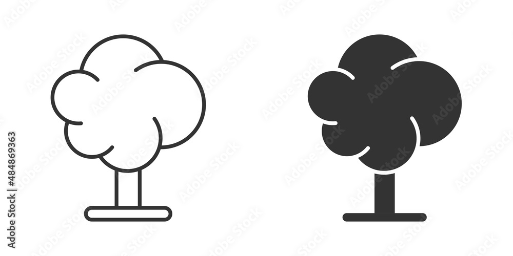 Tree icon in flat style. Forest vector illustration on white isolated background. Plant sign business concept. Tree icon in flat style. Forest vector illustration on white isolated background. Plant sign business concept.