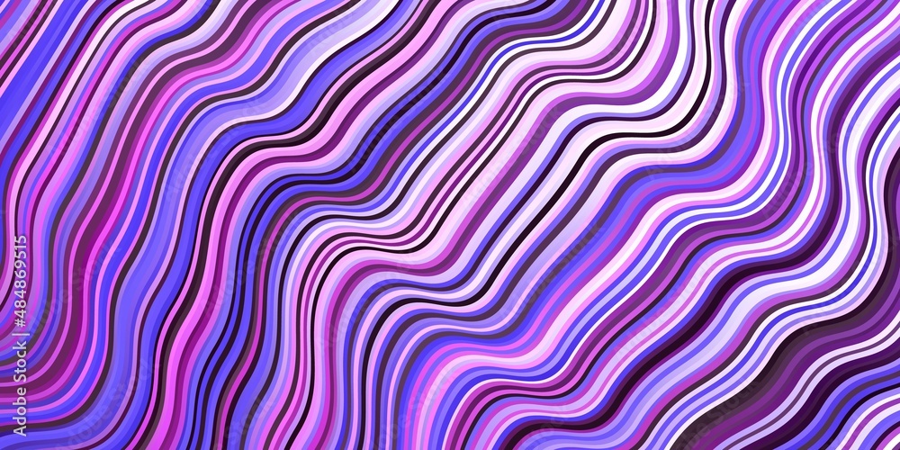 Light Purple, Pink vector backdrop with bent lines.