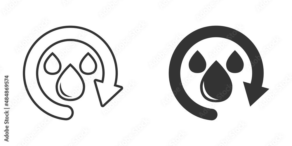 Water drop icon in flat style. Blob recycle vector illustration on white isolated background. Ecology sign business concept. Water drop icon in flat style. Blob recycle vector illustration on white isolated background. Ecology sign business concept.