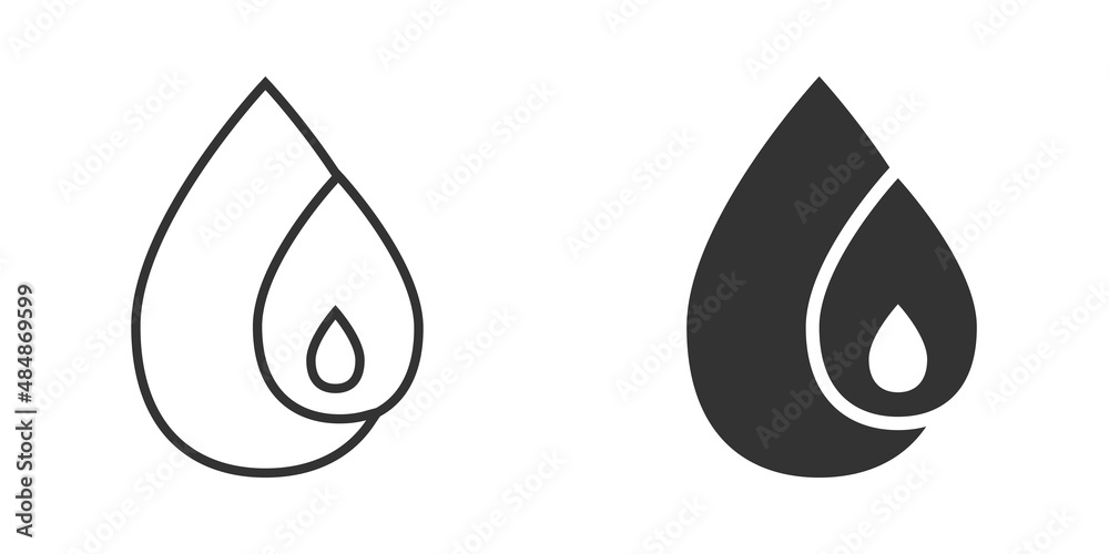 Water drop icon in flat style. Blob vector illustration on white isolated background. Raindrop sign business concept. Water drop icon in flat style. Blob vector illustration on white isolated background. Raindrop sign business concept.