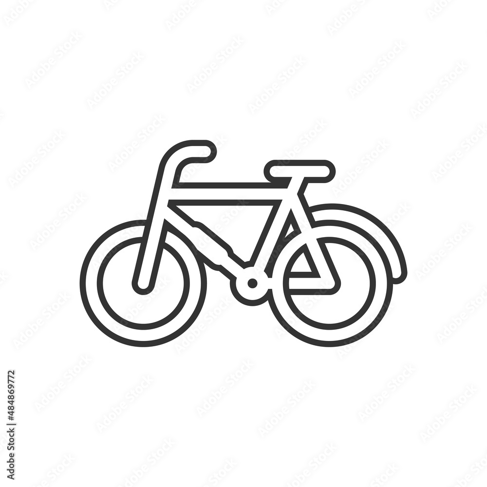 Bicycle icon in flat style. Bike exercise vector illustration on white isolated background. Fitness exercise sign business concept. Bicycle icon in flat style. Bike exercise vector illustration on white isolated background. Fitness exercise sign business concept.