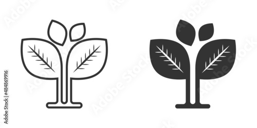 Leaf icon in flat style. Plant vector illustration on white isolated background. Flower sign business concept.