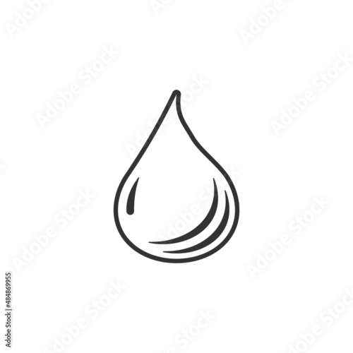 Water drop icon in flat style. Liquid vector illustration on white isolated background. Droplet business concept.