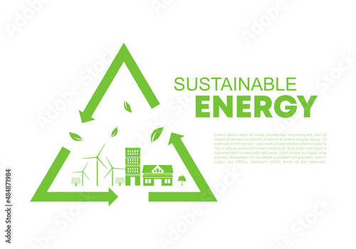Background design elements for sustainable energy development, Environmental and Ecology concept.