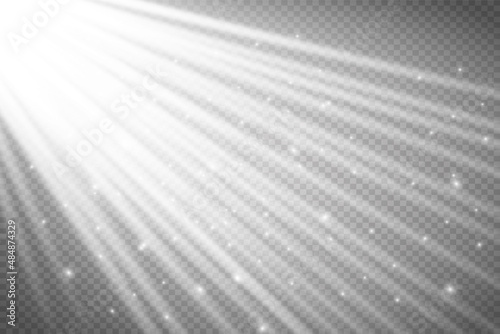 Special lens flash, light effect. The flash flashes rays and searchlight.