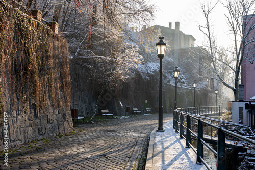 Těšínská Venice on a snowy winter day