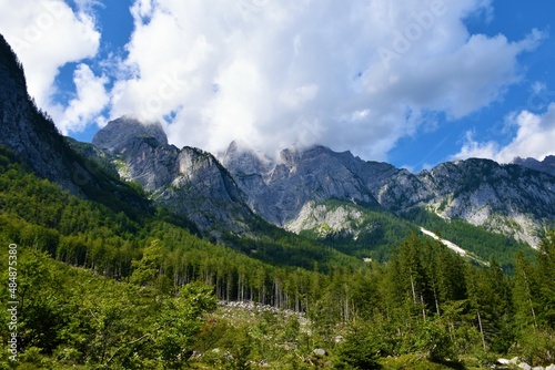 View of mountain above Vrata valley in Julian alps, Slovenia