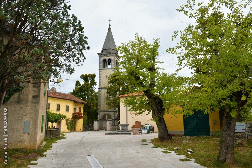 Church in Skocjan village near Matavun in Littoral region of Slovenia