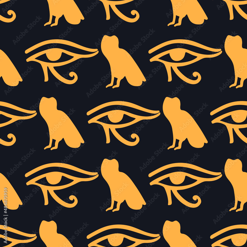 Ancient Egypt seamless pattern. Classic elements of Egypt. Symbol of ...