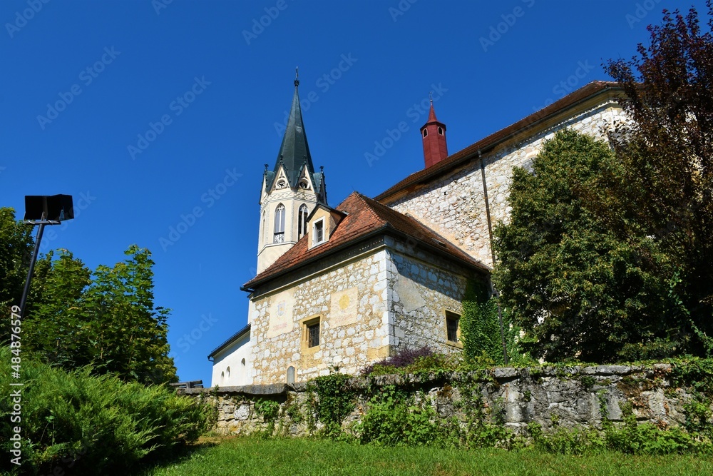 Novo Mesto cathedral or St Nicholas's cathedral landmark in Dolenjska, Slovenia