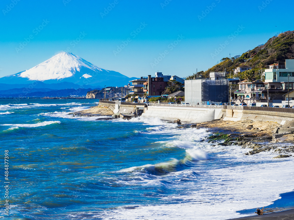 Fototapeta premium 湘南海岸と富士山