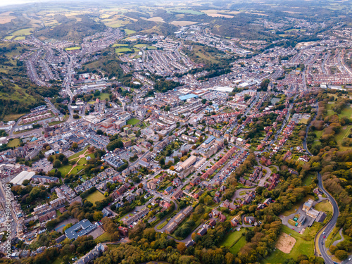 Aerial panoramic view of Dover, England UK