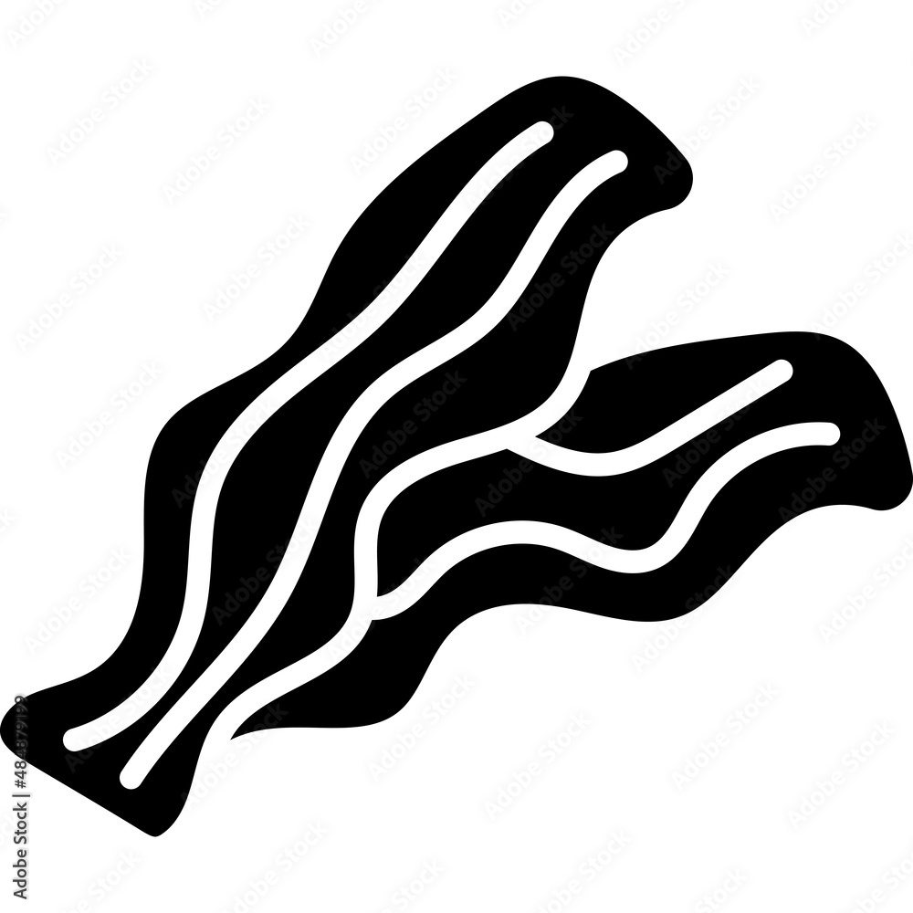 Bacon Glyph Icon Food Vector Bacon Glyph Icon Food Vector