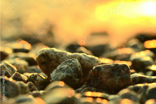 sunset rock close up