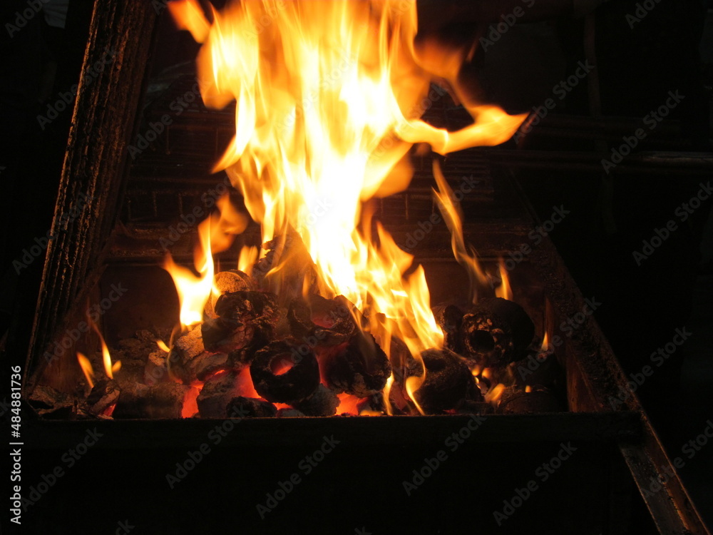 Fire In Fireplace Fire In Fireplace