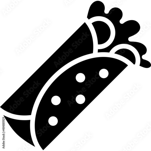 Burrito Glyph Icon Food Vector 