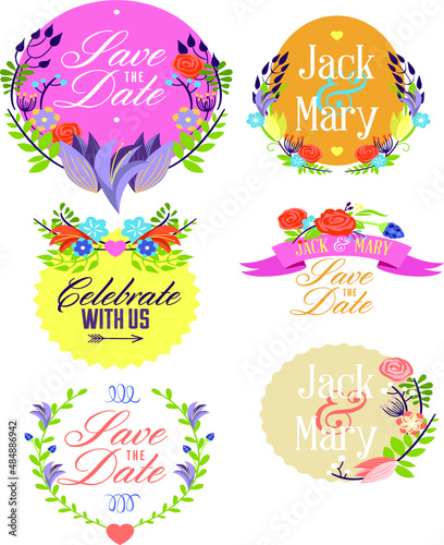 set of wedding graphics elements for your design