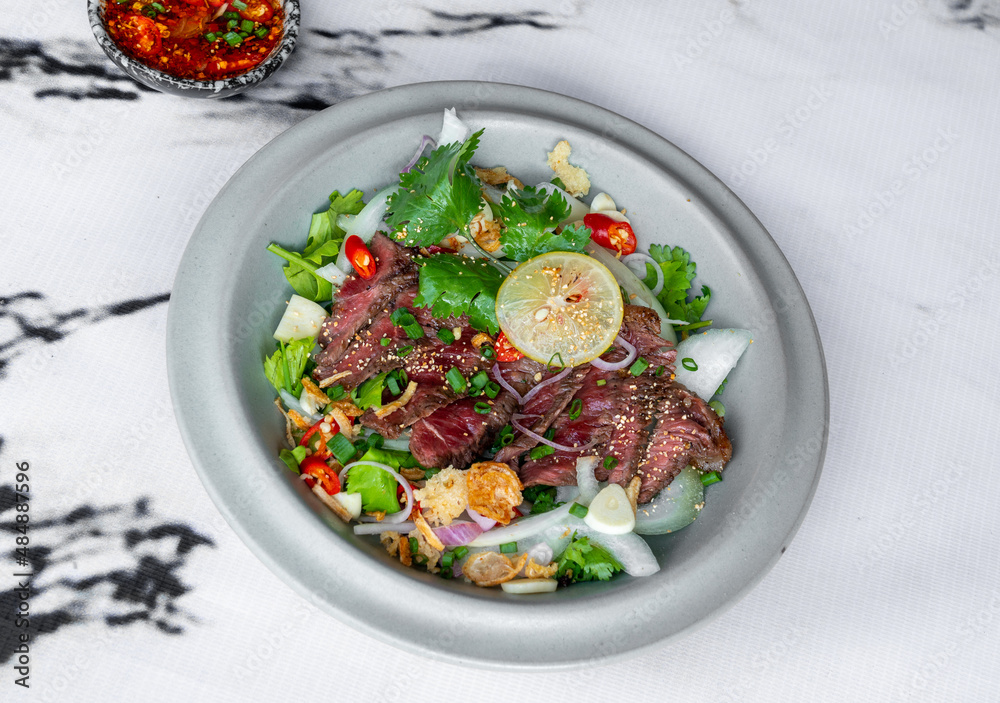 Grilled & Roasted Beef Steaks, Celery soup and Salads Grilled & Roasted Beef Steaks, Celery soup and Salads