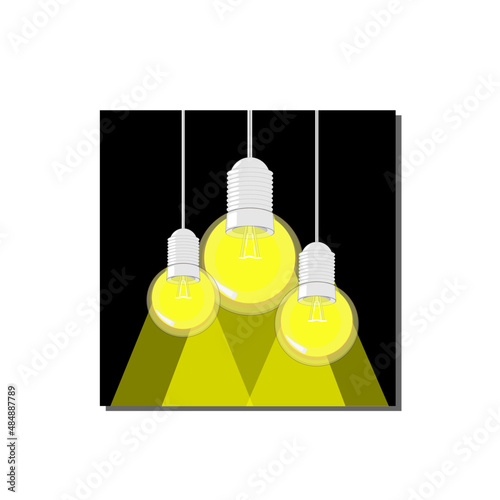 Light bulbs that glow in a dark room