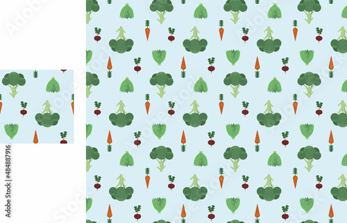 Seamless Pattern with Vegetables photo