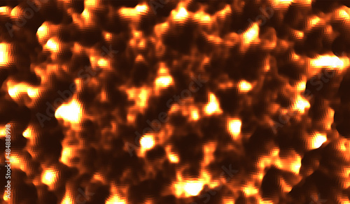 Vector illustration. Abstract low poly surface background with hills and valleys and neon spots.