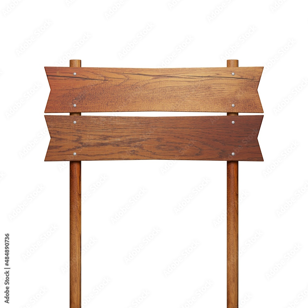 hölzernes Schild, zwei Holzbretter an Pfosten hölzernes Schild, zwei Holzbretter an Pfosten