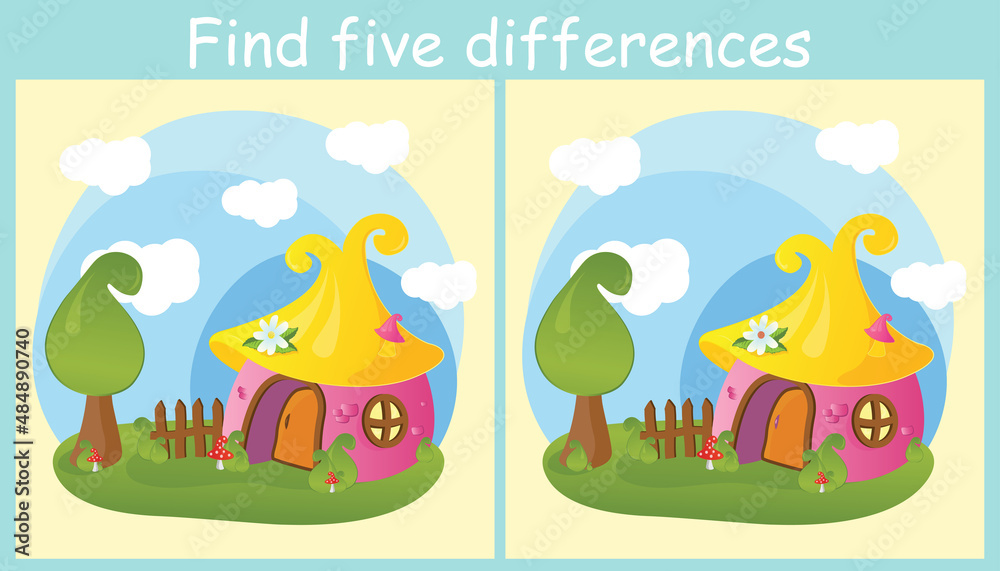 find five differences fairy house