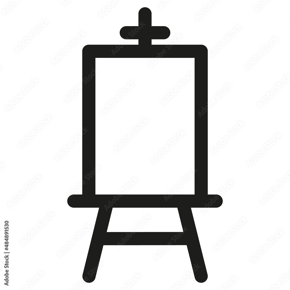 Ikona sztalugi. Grafika wektorowa, akcesoria malarskie. Ikona sztalugi. Grafika wektorowa, akcesoria malarskie.