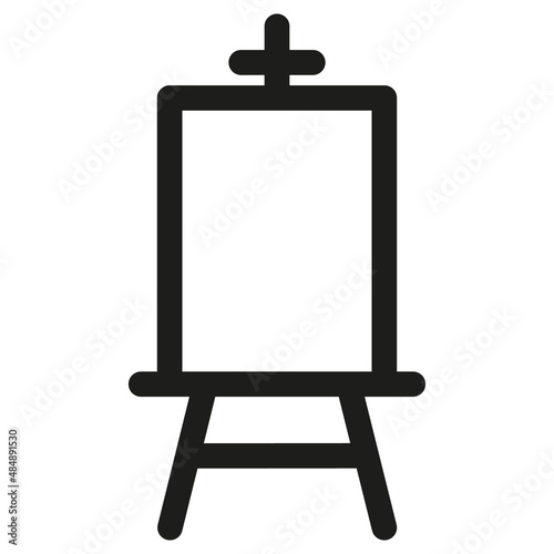Ikona sztalugi. Grafika wektorowa, akcesoria malarskie. 