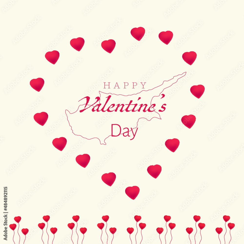 happy valentine's day cyprys - obrazy, fototapety, plakaty 