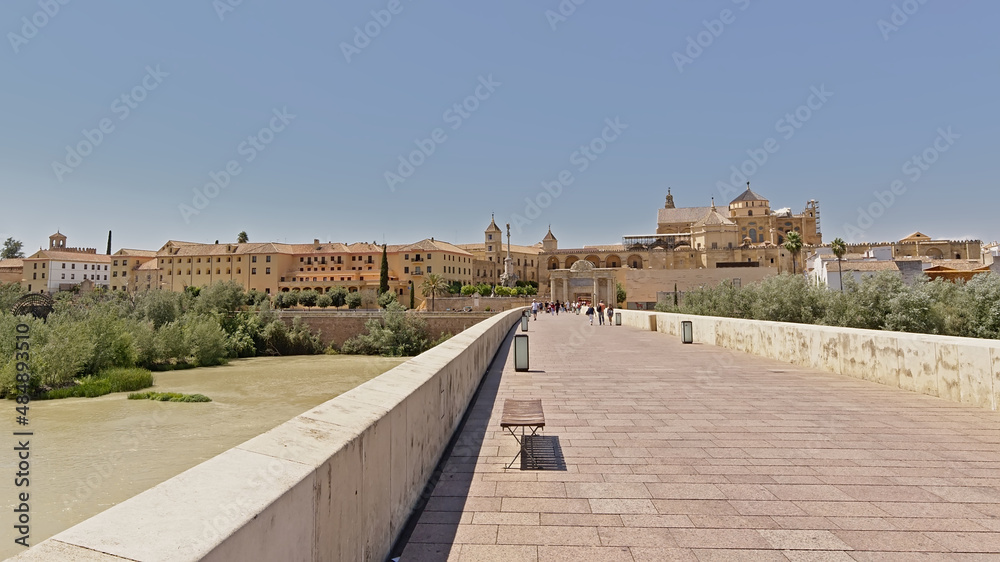 Roman bridge over Guadalquivir river and Mosque cathedral of n Cordoba