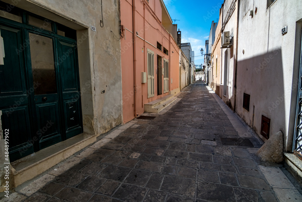 Historical center of Copertino, Italy, region Apulia, province Lecce (LE)
Travel photography, street view, sunny August summer day.