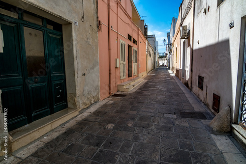 Historical center of Copertino, Italy, region Apulia, province Lecce (LE) Travel photography, street view, sunny August summer day.
