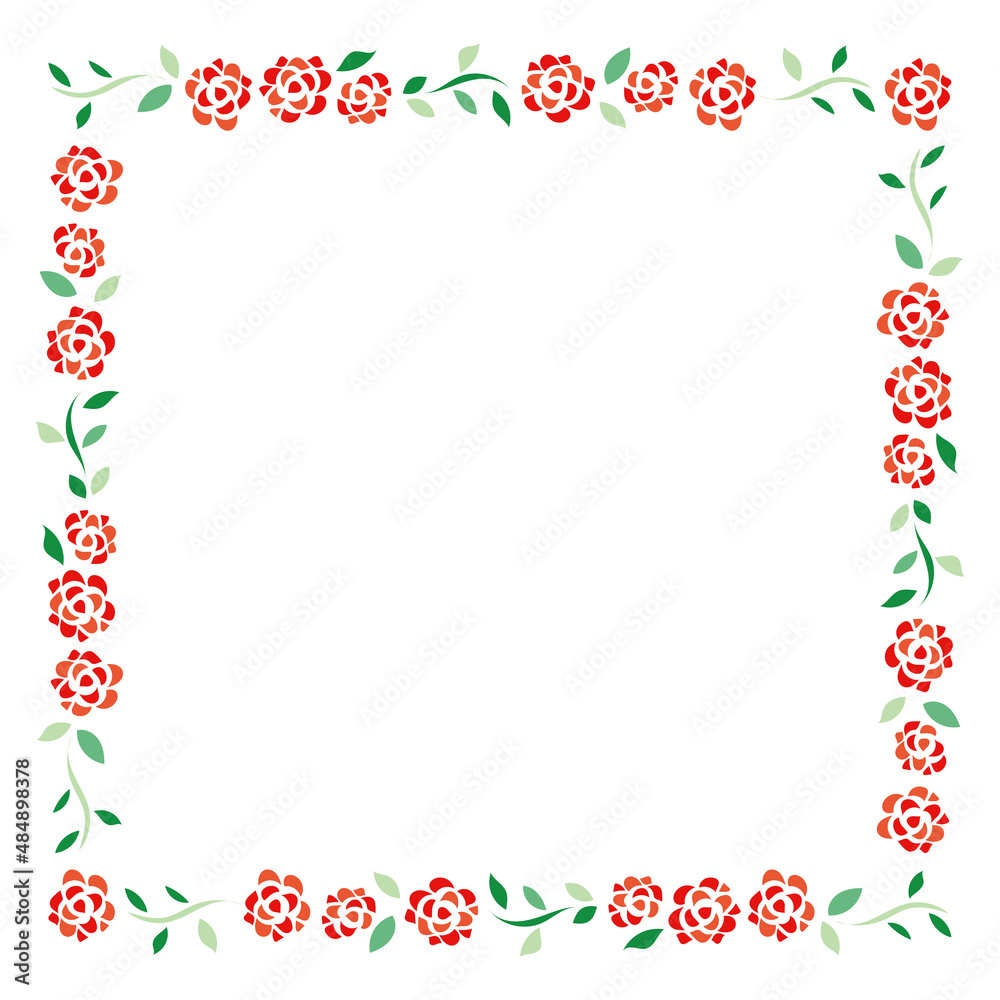 シンプルな赤い薔薇のフレーム