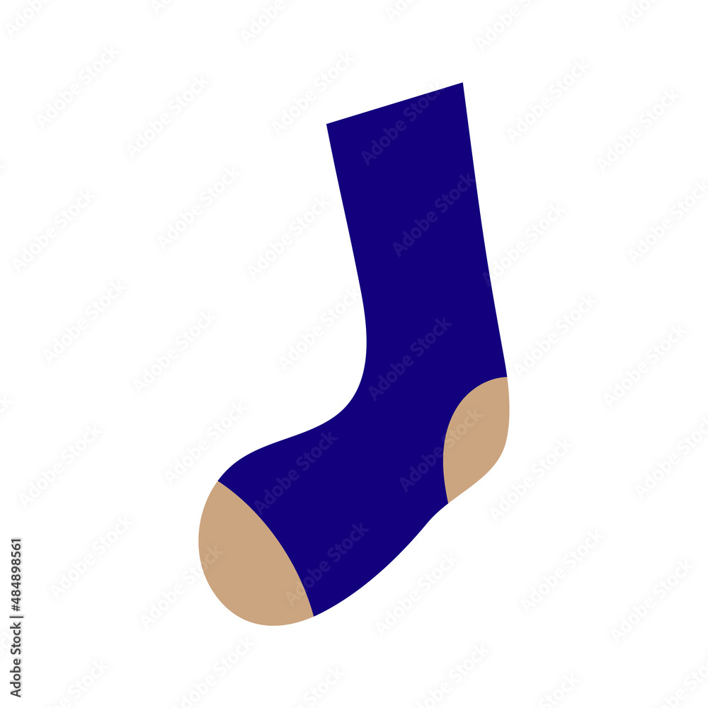 シンプルでフラットな靴下のイラスト