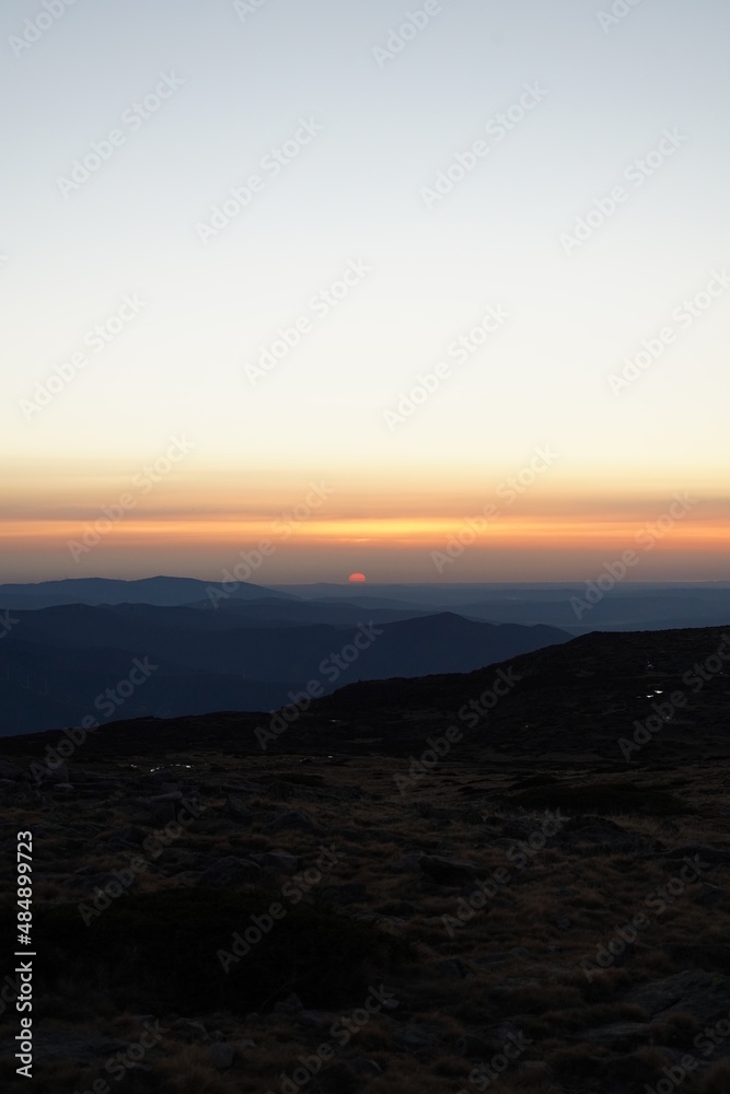 Amazing sunset in Serra da Estrela, Portugal.