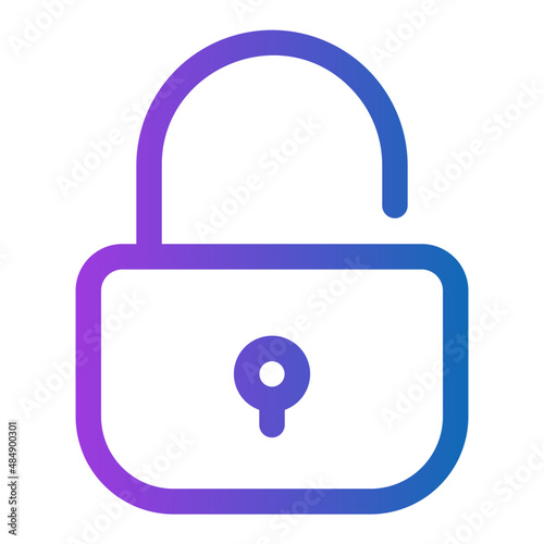 unlock line icon