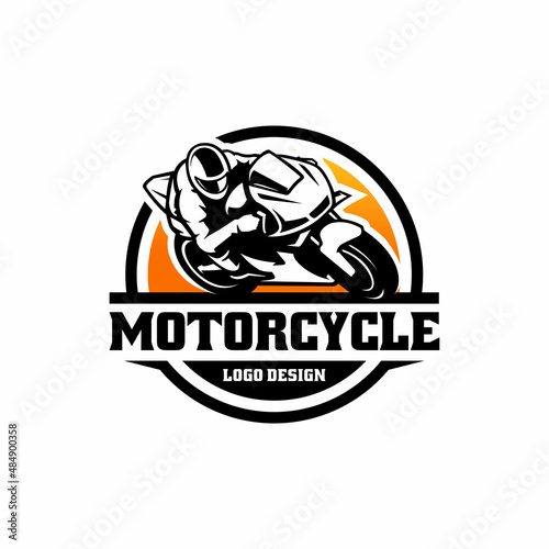 Sport motorcycle logo illustration vector