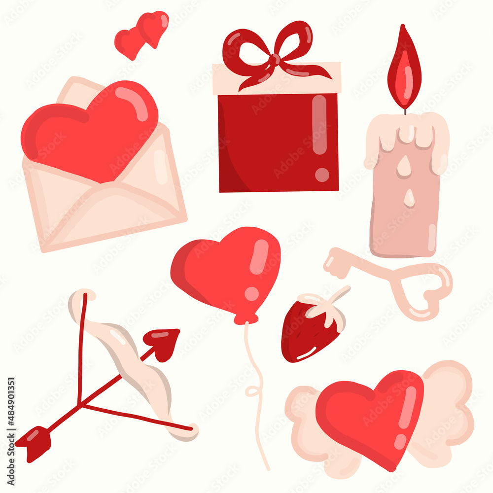 Valentines Day icon set, flat style. Love, romance and dating symbols collection, design element. Love heart valentines day romantic icon vector set Valentines Day icon set, flat style. Love, romance and dating symbols collection, design element. Love heart valentines day romantic icon vector set