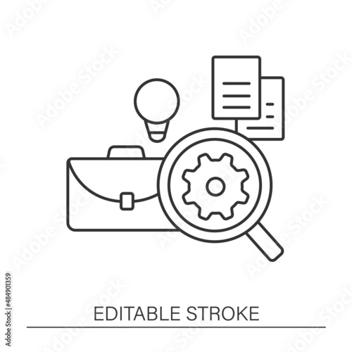 Analysis business line icon. Online business monitoring. Financial literacy. Business automation concept.Isolated vector illustration.Editable stroke