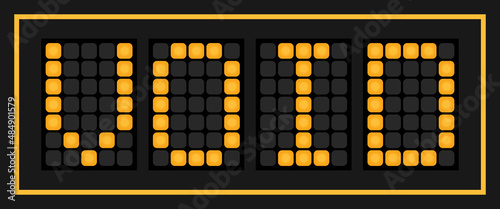 Orange color led in word void on black background