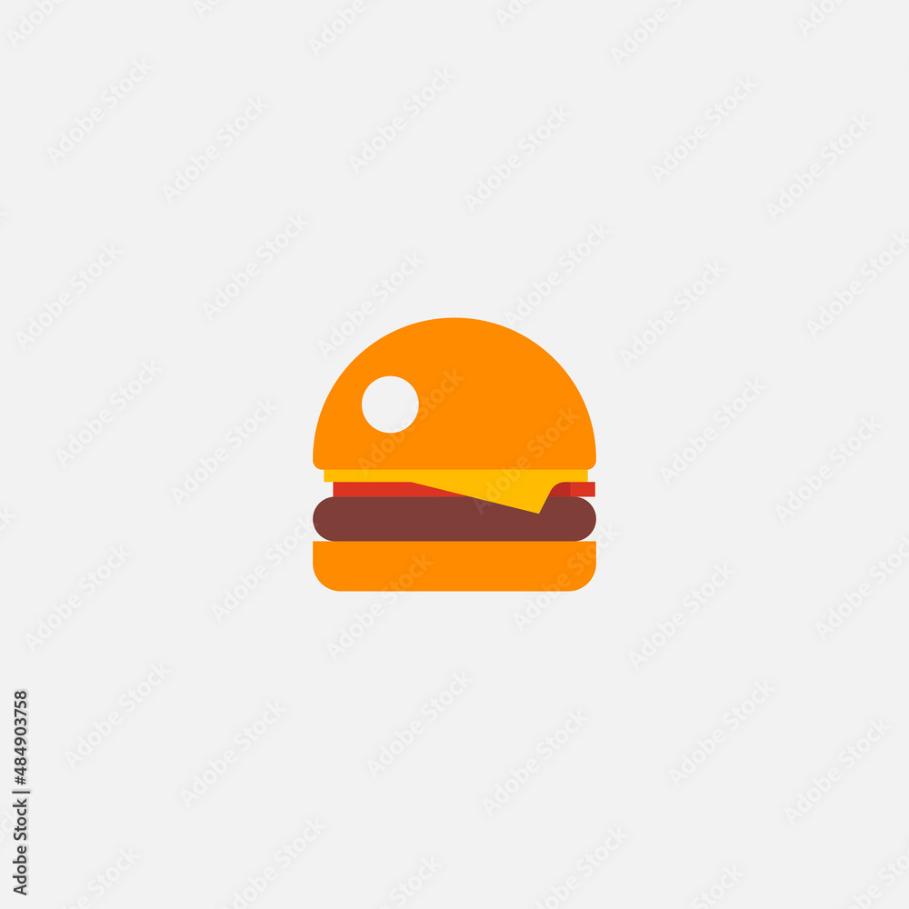 Burger vector illustration, Burger flat icon Burger vector illustration, Burger flat icon