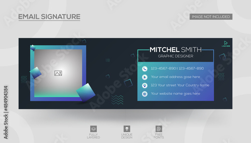 Email signature or email footer and  social media cover design template Vector