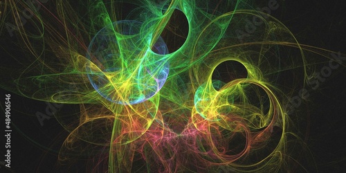 3D rendering abstract multicolor fractal background