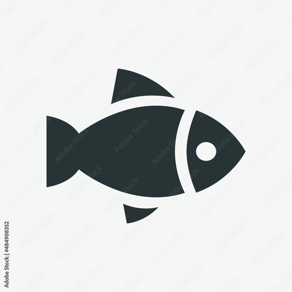 Fish, fin, shark, sea, ocean icon vector flat style isolated on grey background Fish, fin, shark, sea, ocean icon vector flat style isolated on grey background