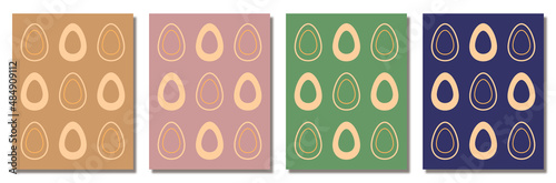 Set of background easter eggs