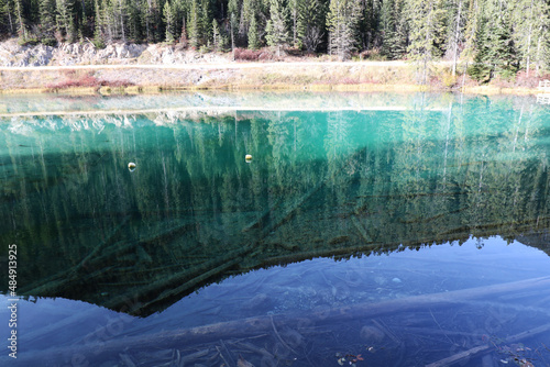 The reflection of a rock in a lake looks fantastic, usually